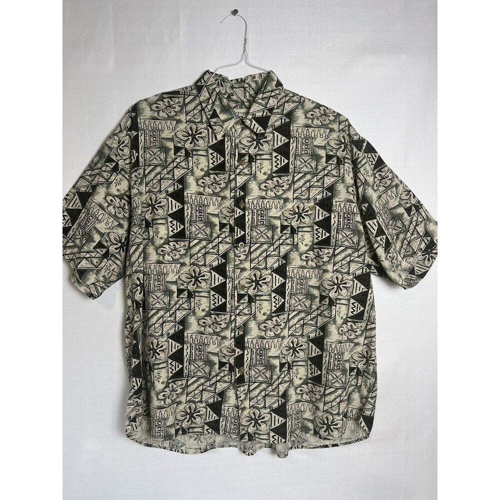 Portofino Hawaiian Style Silk Blend Shirt Size XL Mens Button Up Short Sleeve